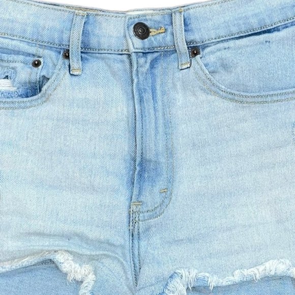 Abercrombie & Fitch High Rise Short Cut Off Denim Jean Light Wash Size 26/2 - Picture 2 of 7